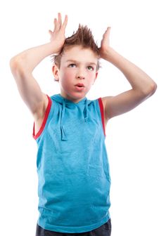 Teenager Making Hair Style Royalty Free Stock Photo