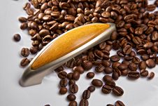 The Door Handle And Coffee Grains Royalty Free Stock Image