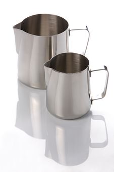 Two Metal Jugs Royalty Free Stock Photo Two Metal Jugs Royalty Free Stock Photo
