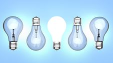 Light Bulbs Over Blue Background Stock Images Light Bulbs Over Blue Background Stock Images