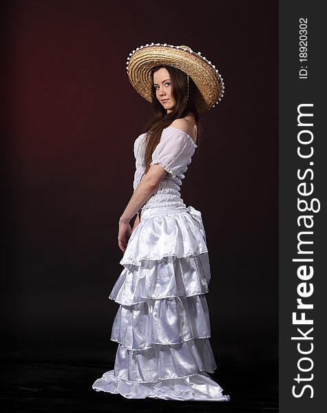 Woman in a mexican costume. Woman in a mexican costume