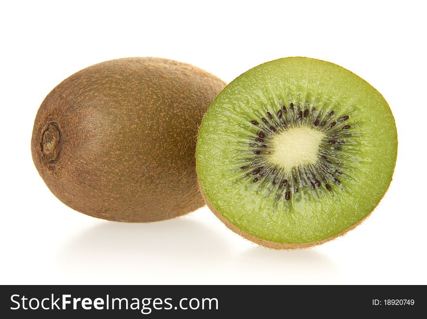 Freshly kiwi, on white background