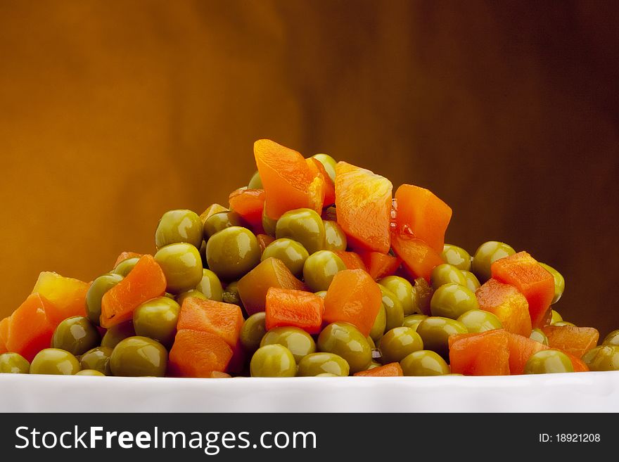 Canned peas and carrots from the tin.