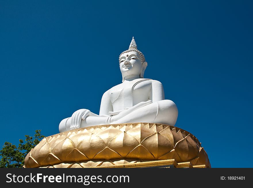 White buddha image in temple