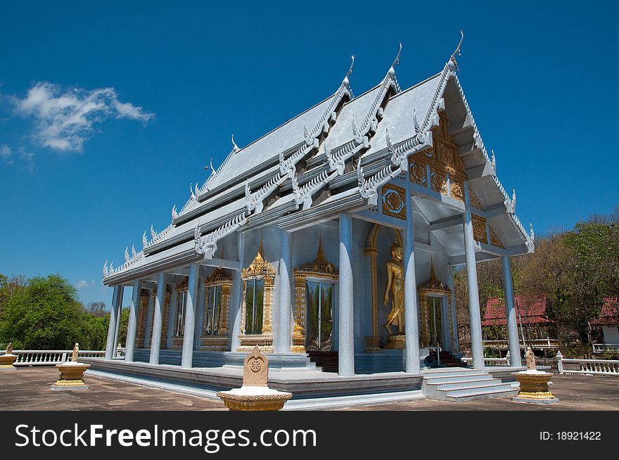 White church in the temple,thailand