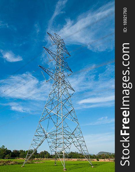 Electric pillar and sky in phitsanulok