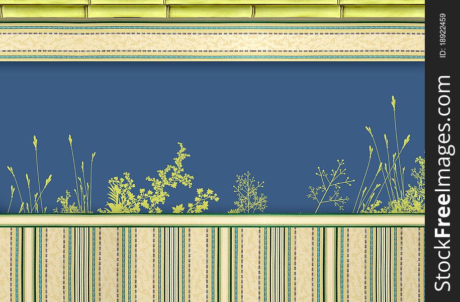 Decorative floral background with bamboo