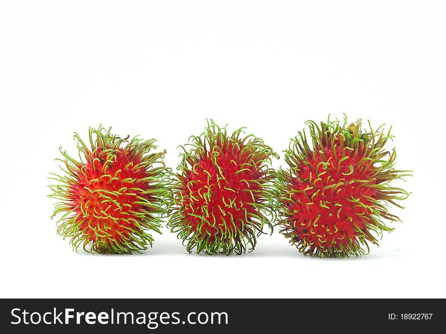 Rambutan is a fruit with sweet red shell