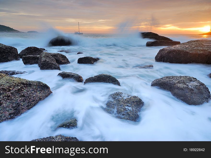 Seascape At Sunset