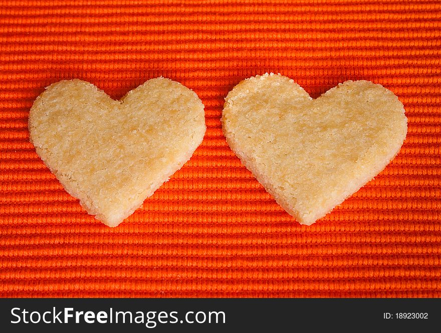 Almond Cookies with heart for love, lovers. Almond Cookies with heart for love, lovers