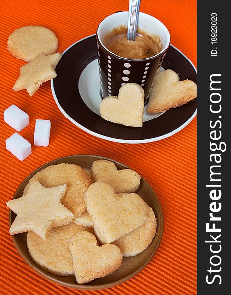 Almond Cookies and black coffee