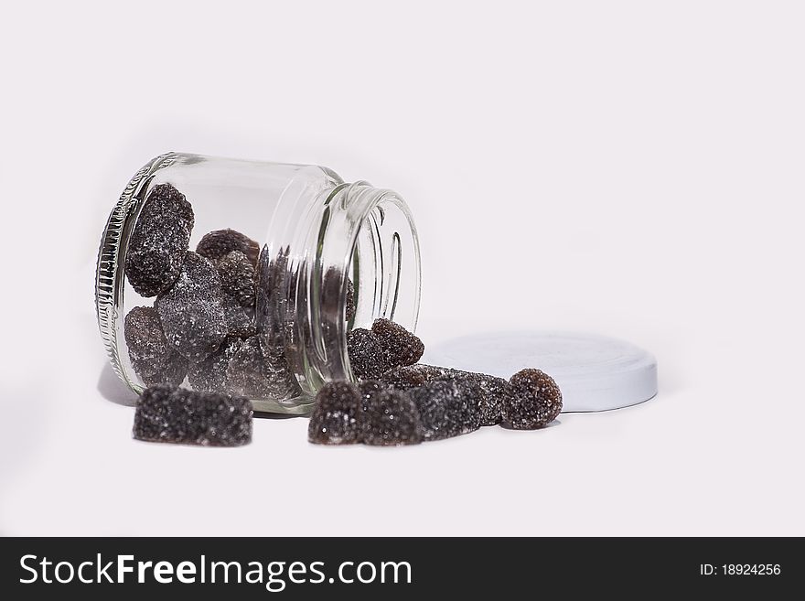 Candy jar with white background