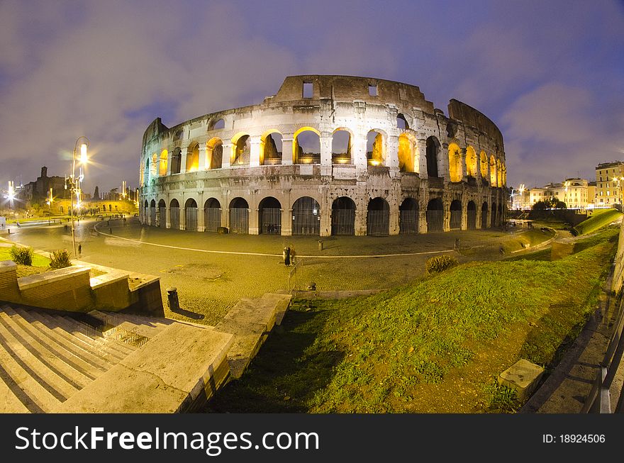 Colosseum by Night in Rome, Italy