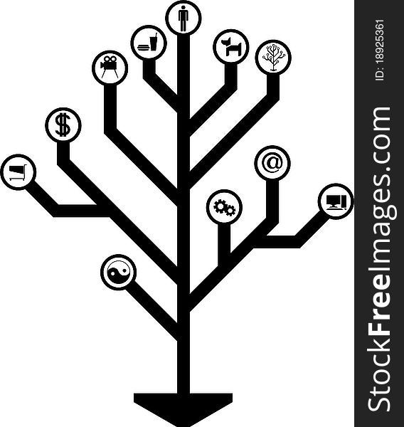 Tree of life. stencil. illustration