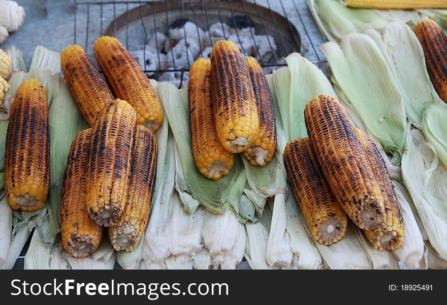 A view of roasted corn. It's a popular food in turkey.
