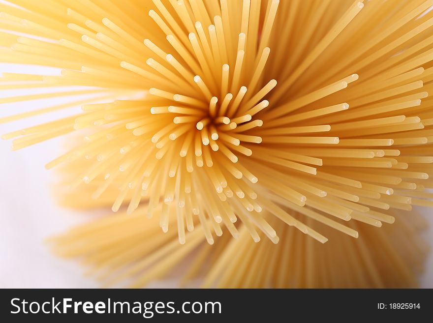 Raw spaghetti on white background. Raw spaghetti on white background