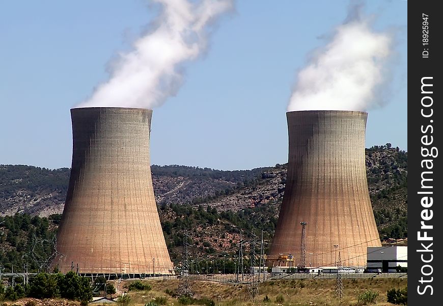 Photograph of a nuclear power plant in Spain. Photograph of a nuclear power plant in Spain