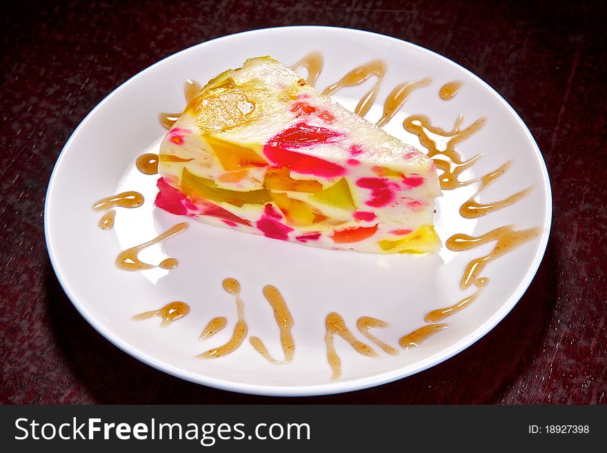 Appetizing Slice Of A Pie With Fruit.