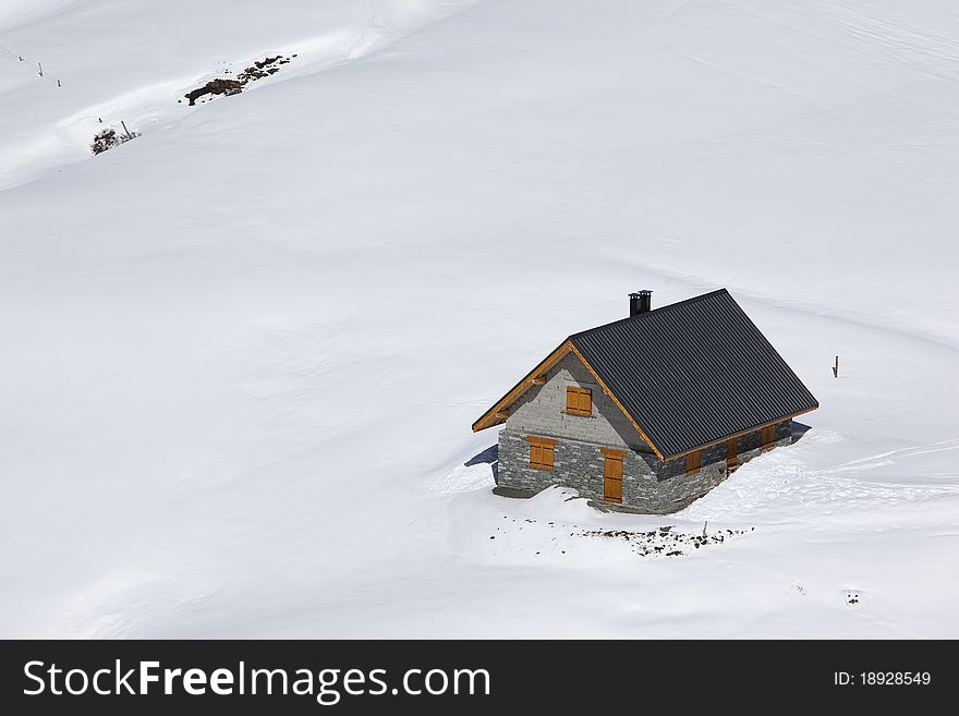 House Isolated In Virgin Snow