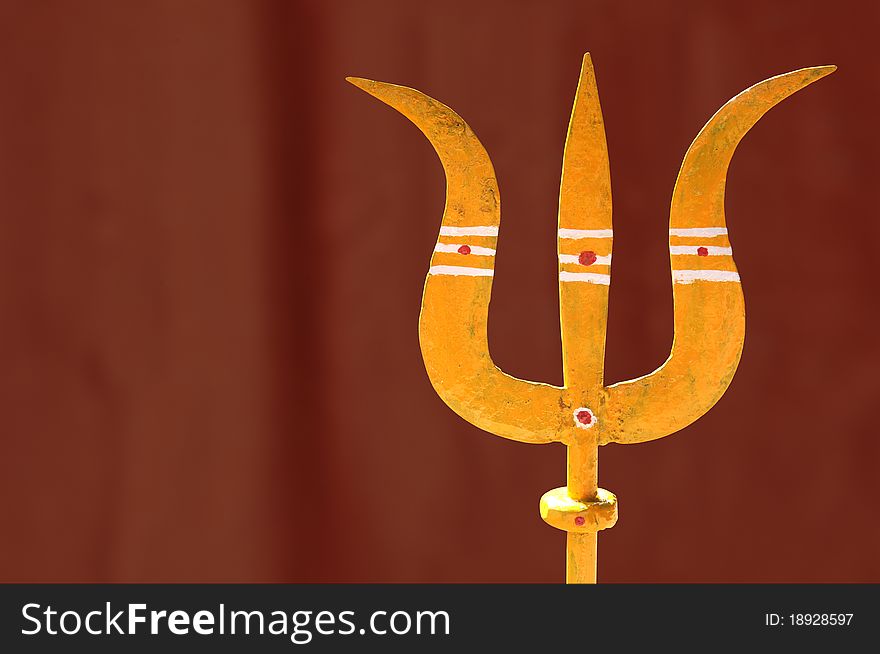 Trident representing weapon of lord shiva.