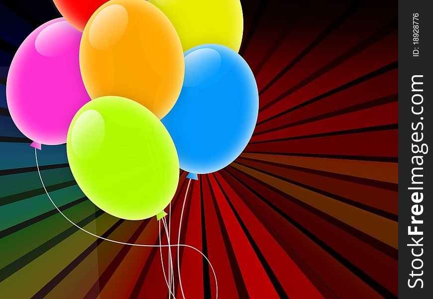 A holiday background with multicolored balloons and copy space