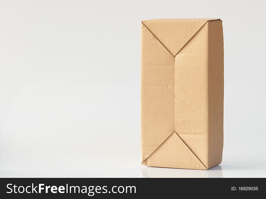 Cardboard box on a white background