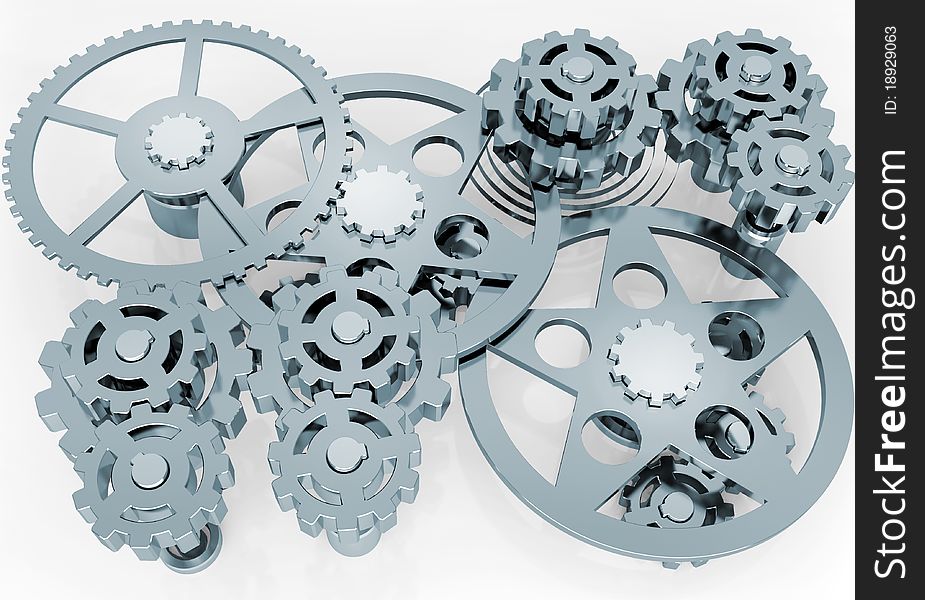 Background from the mechanism of gears made of a steel