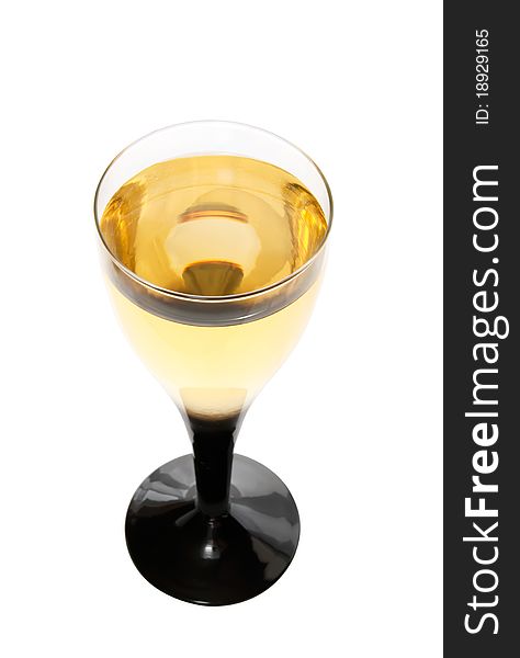 Isolated glass of white wine. Isolated glass of white wine
