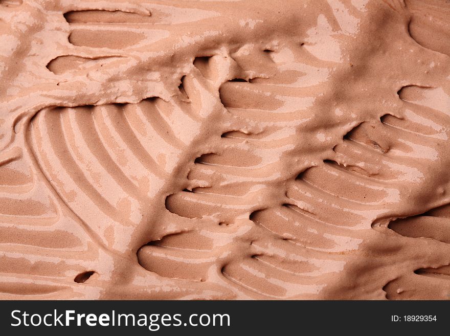 Ice-cream texture: chocolate. Appetizing ice-cream background