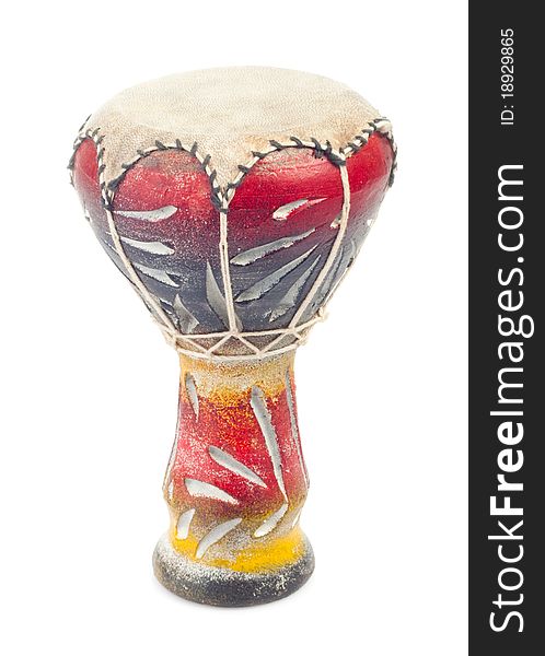 An African drum isolated on a white background