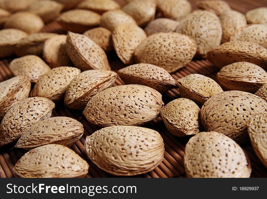 Close-up of shelled tasty fresh Almond nuts. Close-up of shelled tasty fresh Almond nuts