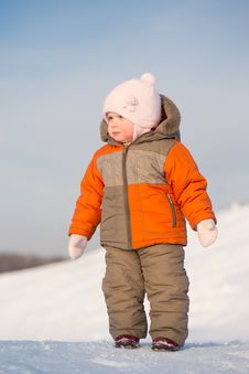 Cute Baby Stay On Mountain Side Stock Photos Cute Baby Stay On Mountain Side Stock Photos