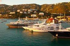 St. Thomas Marina At Sunset, Caribbean Royalty Free Stock Photo St. Thomas Marina At Sunset, Caribbean Royalty Free Stock Photo
