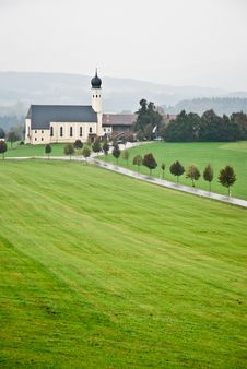 Landscape View On Church In Field, Austria Royalty Free Stock Images Landscape View On Church In Field, Austria Royalty Free Stock Images