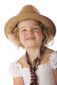 Dressed In Grandpa S Clothes Royalty Free Stock Photography Dressed In Grandpa S Clothes Royalty Free Stock Photography
