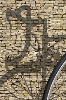 Bike Shadow Brick Wall Royalty Free Stock Photo Bike Shadow Brick Wall Royalty Free Stock Photo