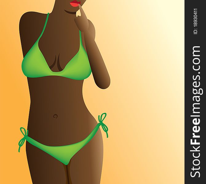 Hot woman body in bikini - illustration