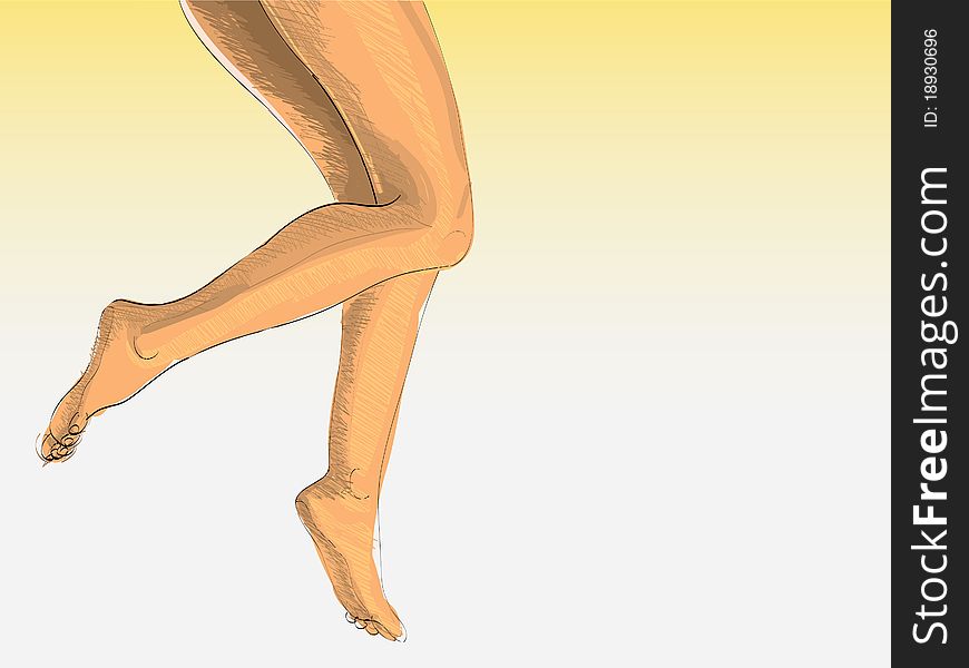 Woman's legs isolated beauty - illustration