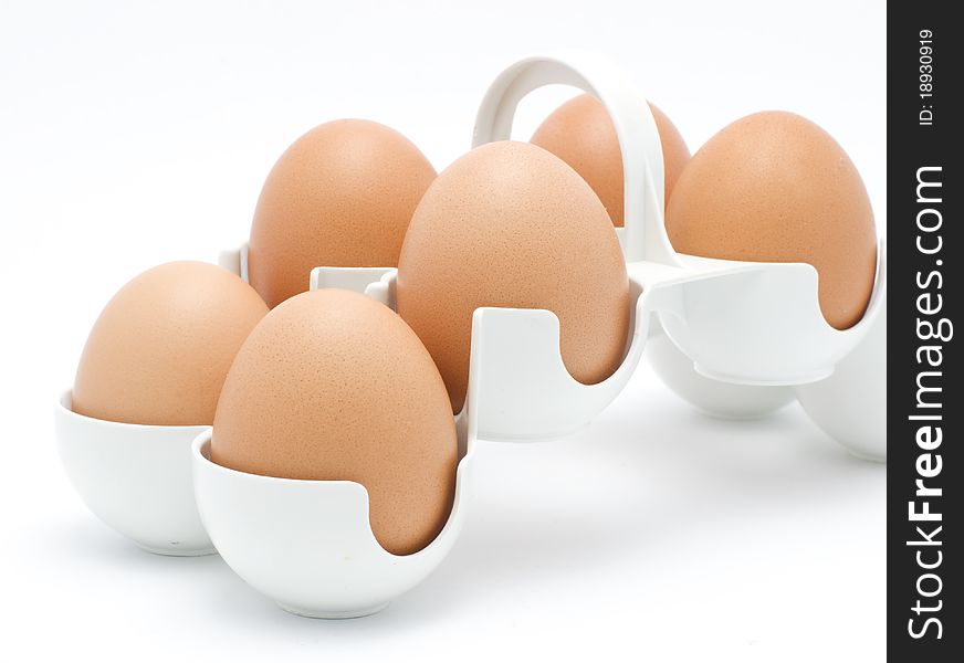 Picture of eggs on a white background