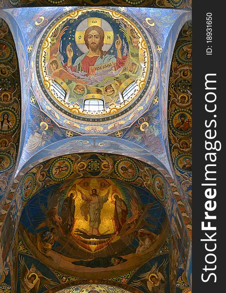 The image of jesus under the dome cathedral