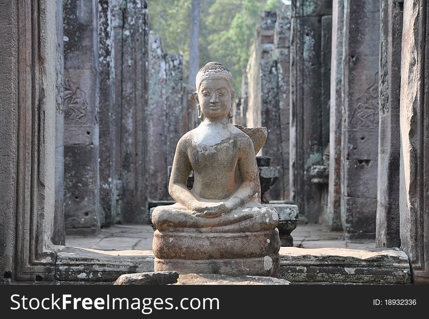 One of the statue at ancient temple of Cambodia. One of the statue at ancient temple of Cambodia