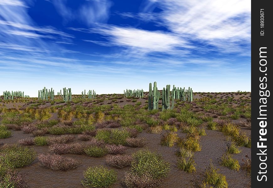 Illustration of an arizona desert