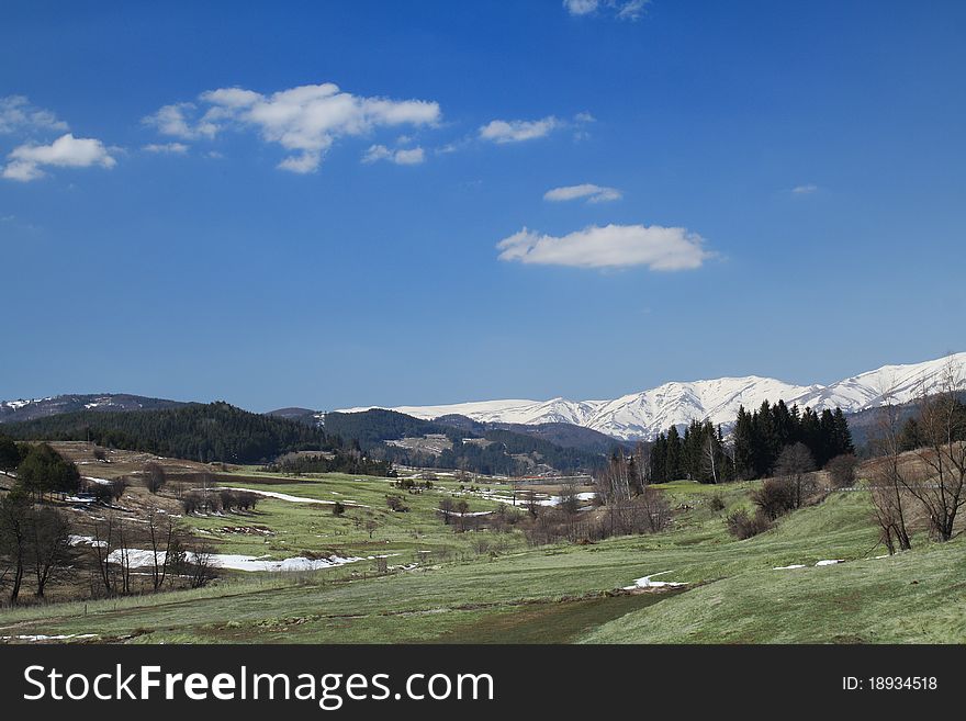 Snow landscape on high mountain