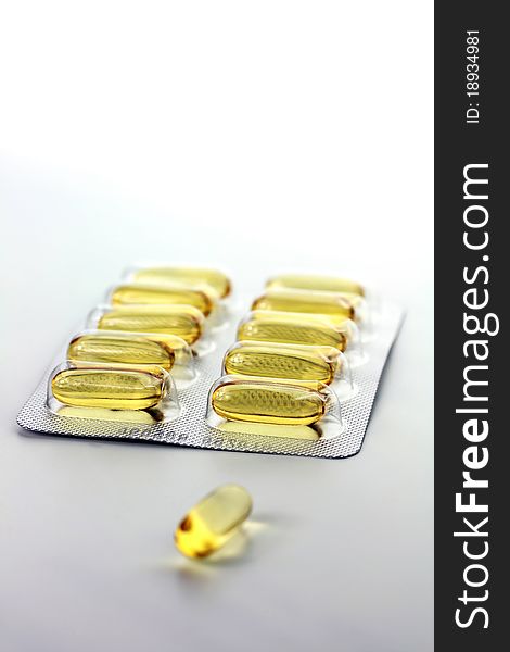 Yellow Gel Pills Blister