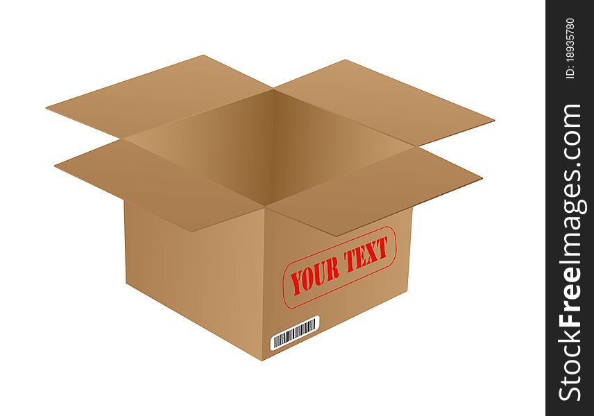 An empty cardboard box for packing on a white background. An empty cardboard box for packing on a white background