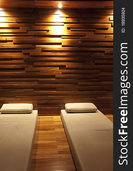 Wellness restroom with beds and ambiental light