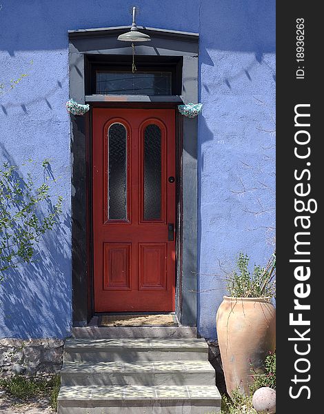 Colorful adobe architecture in Downtown Tucson, Arizona