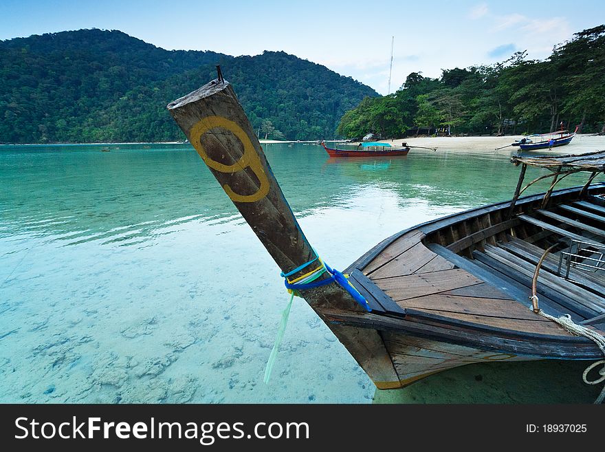 The boat of Fisherman community in Mo Kho Surin. The boat of Fisherman community in Mo Kho Surin