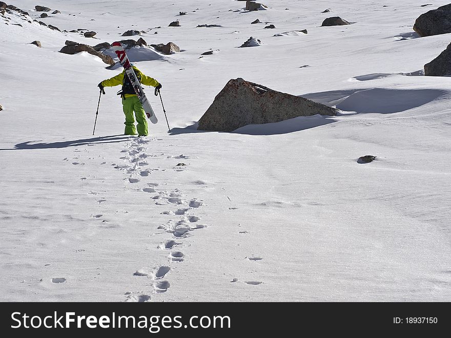 Ski tour in winter time