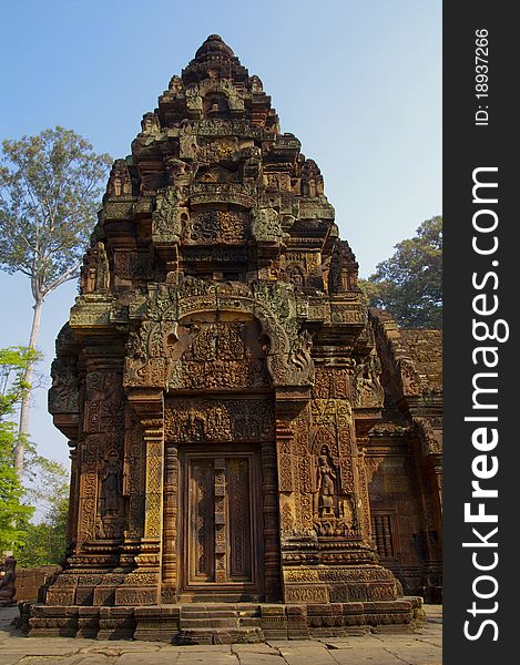 Elaborate sandstone carvings at angkor wat, UNESCO World Heritage Site ,Cambodia